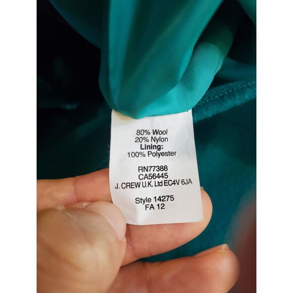J.Crew Womens 00 Dark Teal Green Wool Blend Skirt EUC Career Preppy Academia - Picture 5 of 7